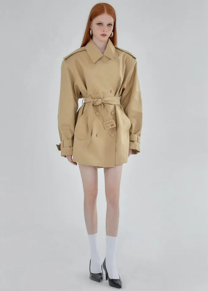 The Frankie Shop Outerwear Raleigh Trench Coat 8211 Beige 8211 Women