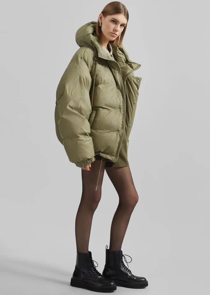 The Frankie Shop Outerwear Timra Puffer Jacket 8211 Khaki 8211 Women