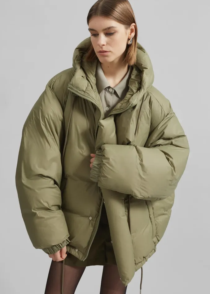 The Frankie Shop Outerwear Timra Puffer Jacket 8211 Khaki 8211 Women