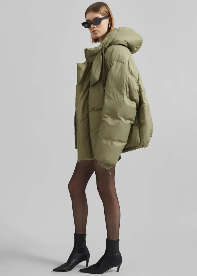The Frankie Shop Outerwear Timra Puffer Jacket 8211 Khaki 8211 Women