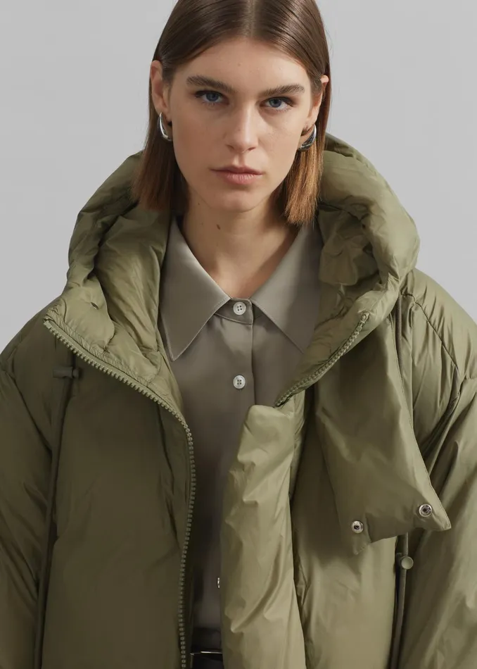 The Frankie Shop Outerwear Timra Puffer Jacket 8211 Khaki 8211 Women
