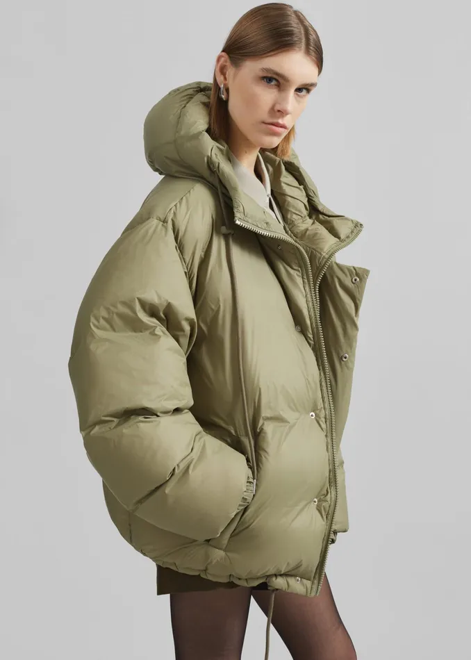 The Frankie Shop Outerwear Timra Puffer Jacket 8211 Khaki 8211 Women
