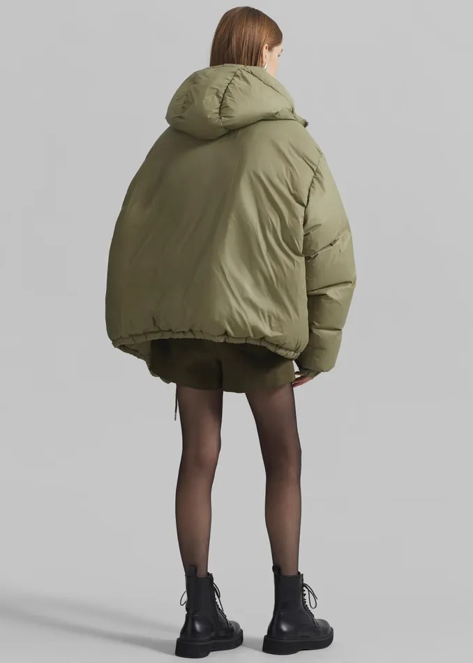 The Frankie Shop Outerwear Timra Puffer Jacket 8211 Khaki 8211 Women