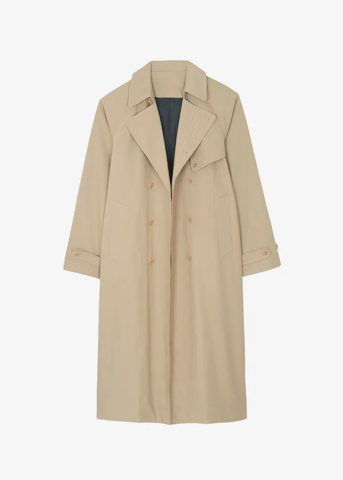 The Frankie Shop Outerwear Umi Belted Trench Coat 8211 Beige 8211 MenWomen