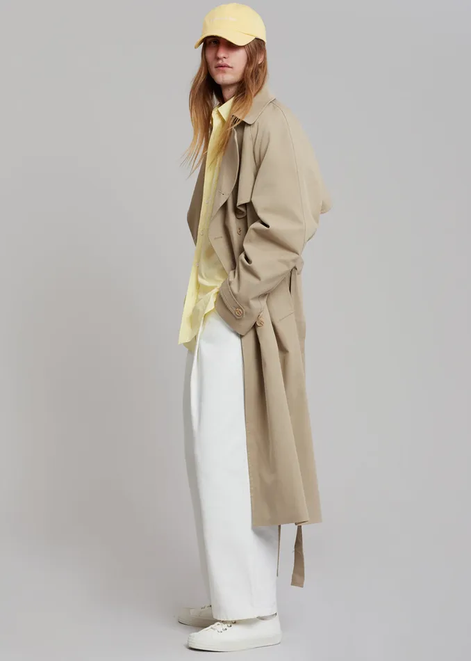 The Frankie Shop Outerwear Umi Belted Trench Coat 8211 Beige 8211 MenWomen