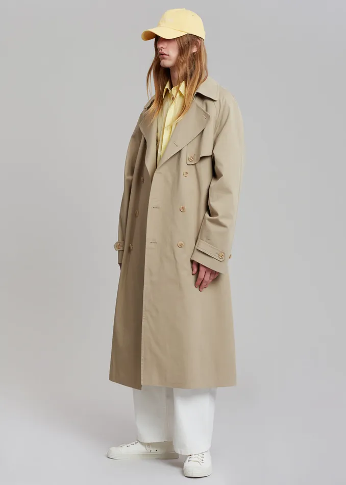 The Frankie Shop Outerwear Umi Belted Trench Coat 8211 Beige 8211 MenWomen