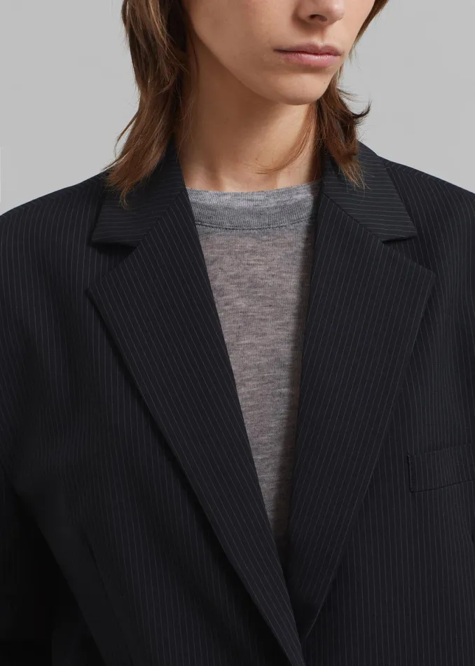 The Frankie Shop Outerwear Wilma Blazer 8211 Black Pinstripe 8211 Women
