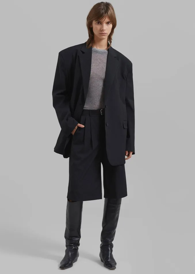 The Frankie Shop Outerwear Wilma Blazer 8211 Black Pinstripe 8211 Women