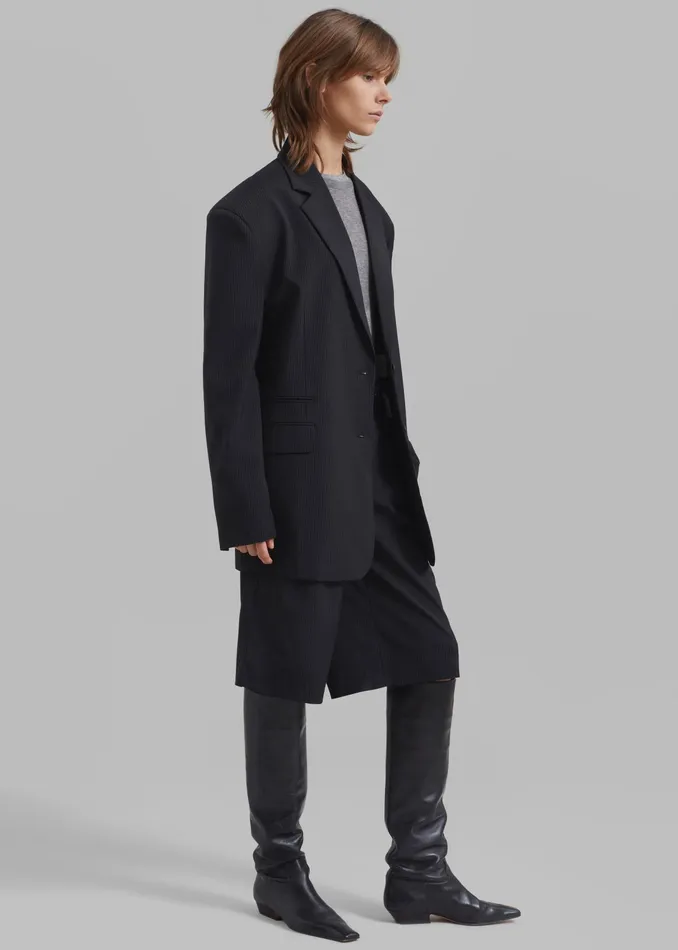 The Frankie Shop Outerwear Wilma Blazer 8211 Black Pinstripe 8211 Women