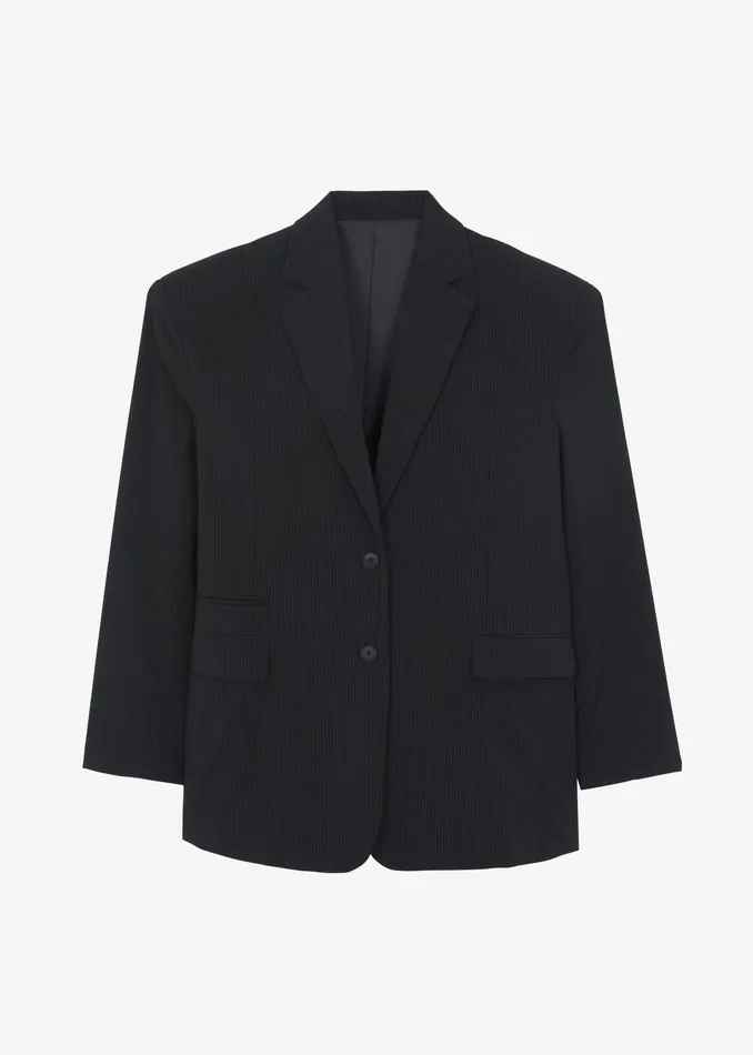 The Frankie Shop Outerwear Wilma Blazer 8211 Black Pinstripe 8211 Women