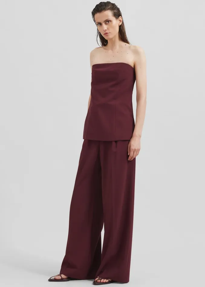 The Frankie Shop Tops Abbie Strapless Top 8211 Burgundy 8211 Women
