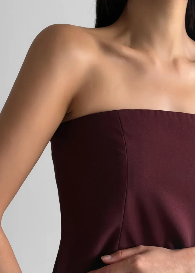 The Frankie Shop Tops Abbie Strapless Top 8211 Burgundy 8211 Women