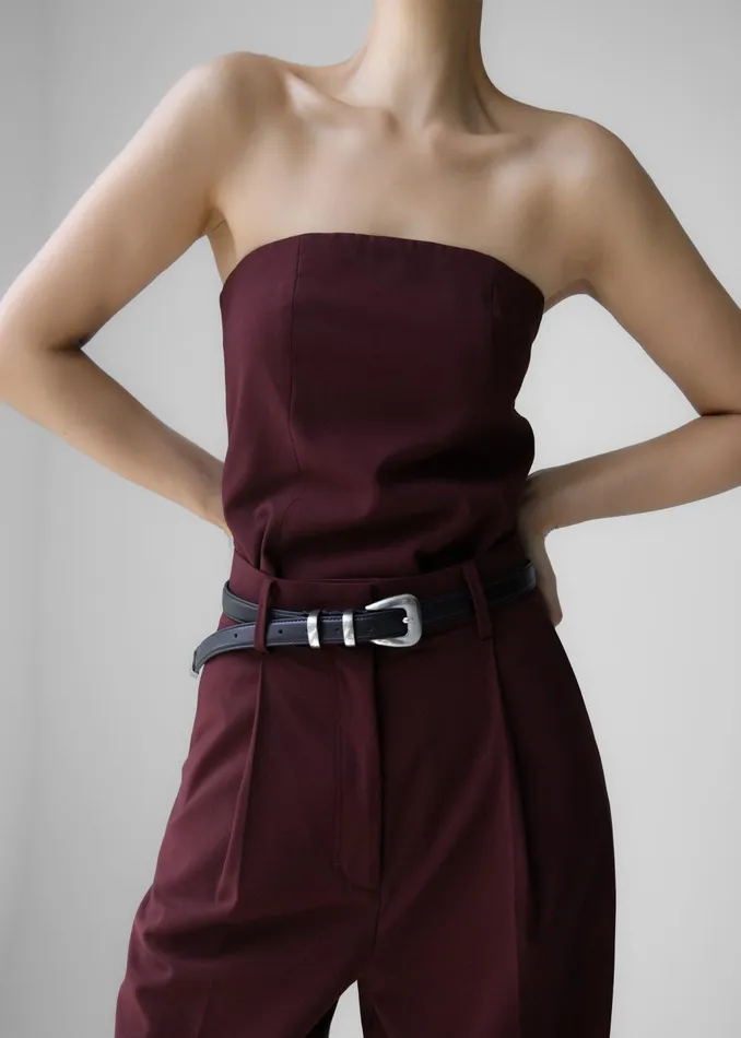 The Frankie Shop Tops Abbie Strapless Top 8211 Burgundy 8211 Women