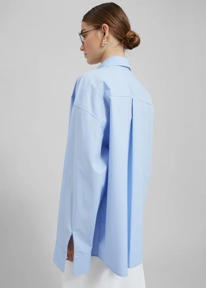 The Frankie Shop Tops Aniston Button Up Shirt 8211 Sky 8211 Women
