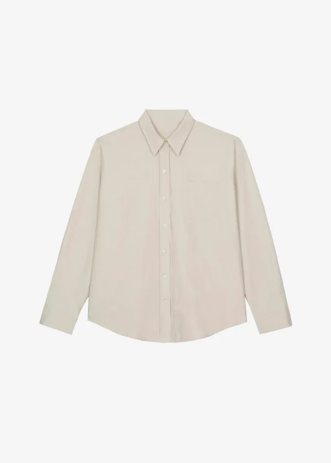 The Frankie Shop Tops Calypso Cotton Shirt 8211 Beige 8211 Women