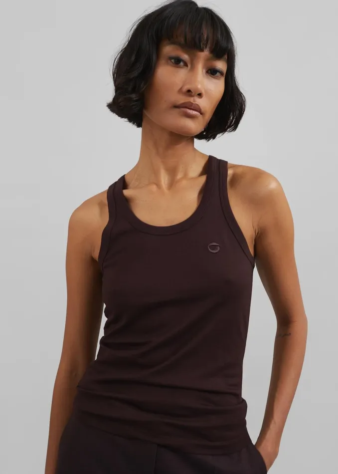 The Frankie Shop Tops Coperni Lightweight Logo Tank Top 8211 Brown 8211 Women The Frankie Shop Tops Coperni Lightweight Logo Tank Top 8211 Brown 8211 Women