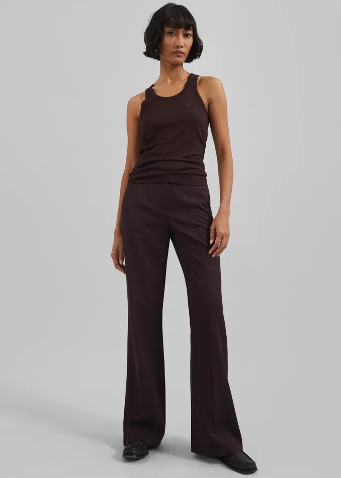 The Frankie Shop Tops Coperni Lightweight Logo Tank Top 8211 Brown 8211 Women
