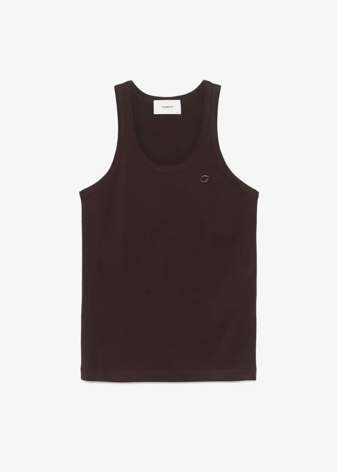 The Frankie Shop Tops Coperni Lightweight Logo Tank Top 8211 Brown 8211 Women