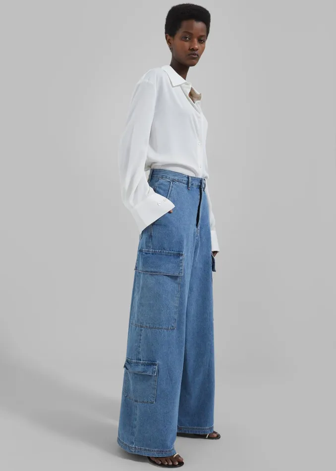 The Frankie Shop Tops Daylin Button Up Shirt 8211 Ivory 8211 Women