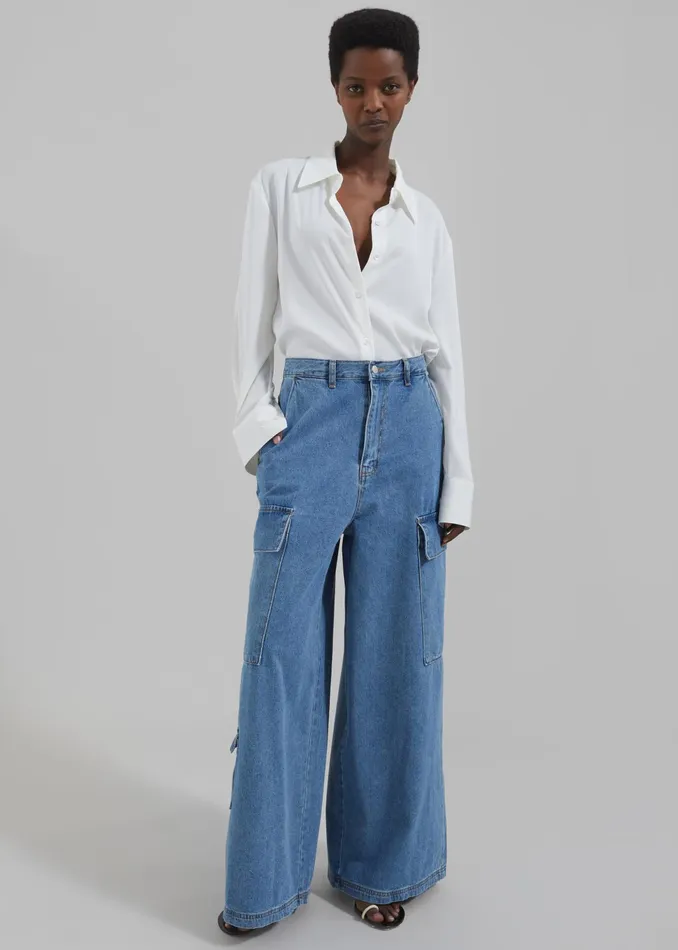 The Frankie Shop Tops Daylin Button Up Shirt 8211 Ivory 8211 Women