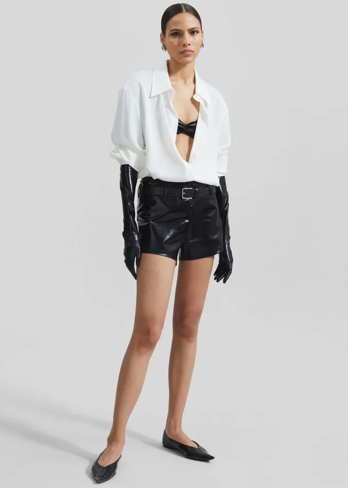The Frankie Shop Tops Daylin Button Up Shirt 8211 Ivory 8211 Women