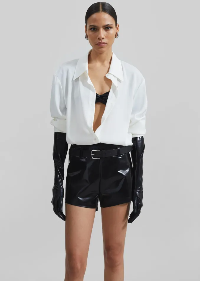 The Frankie Shop Tops Daylin Button Up Shirt 8211 Ivory 8211 Women
