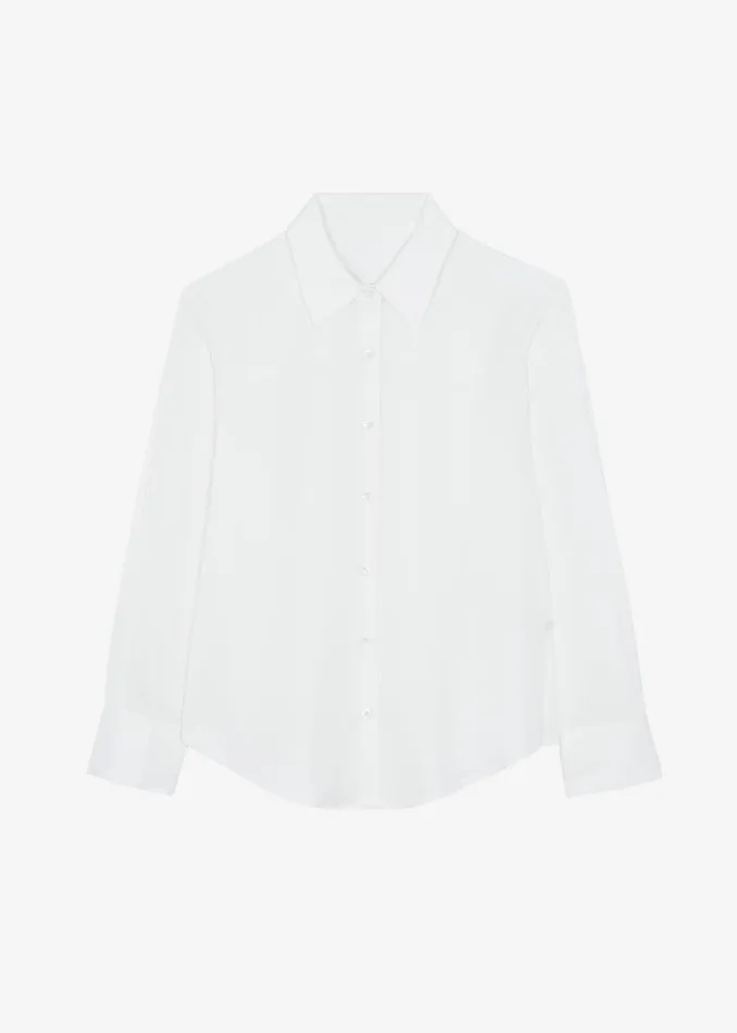 The Frankie Shop Tops Daylin Button Up Shirt 8211 Ivory 8211 Women