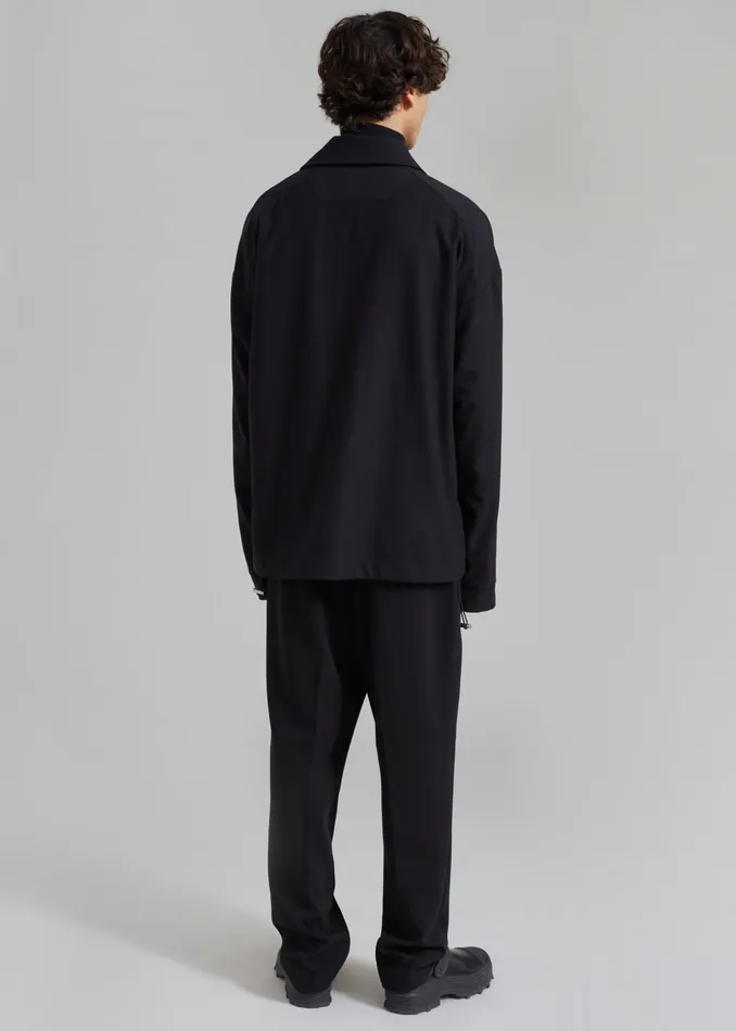 The Frankie Shop Tops Dennis Drawstring Polo 8211 Black 8211 Men