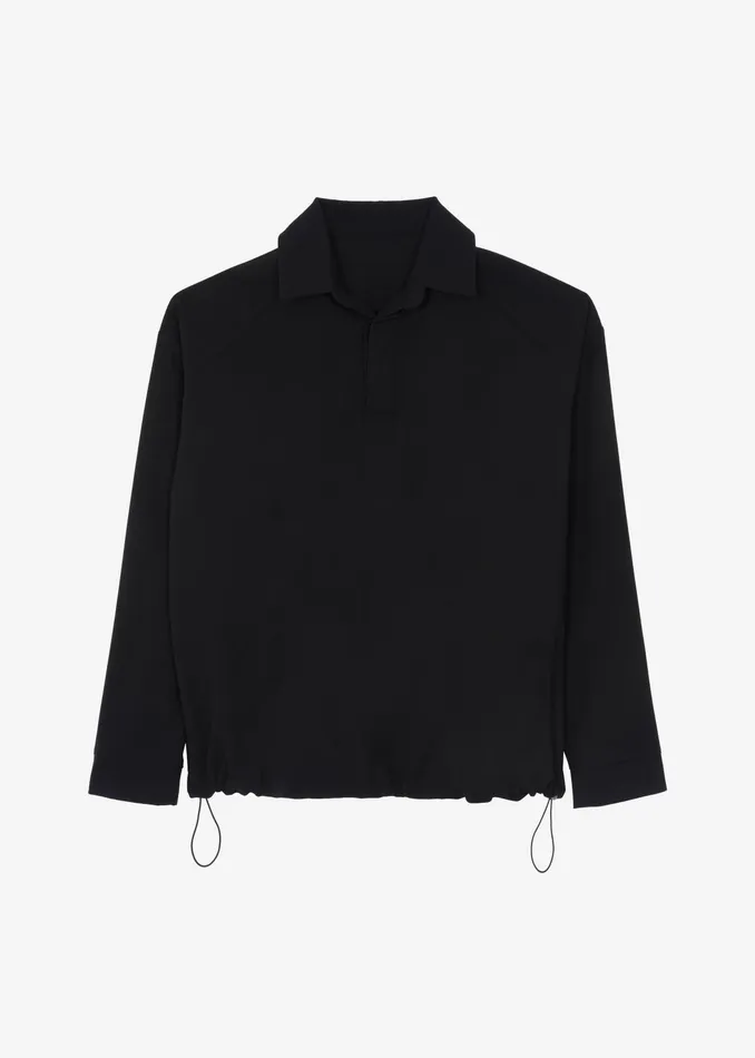 The Frankie Shop Tops Dennis Drawstring Polo 8211 Black 8211 Men