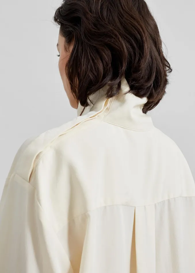 The Frankie Shop Tops Dion Asymmetric Blouse 8211 Beige 8211 Women