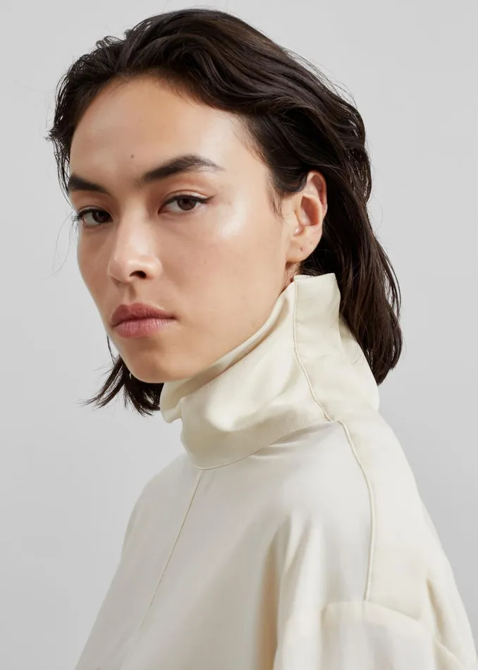 The Frankie Shop Tops Dion Asymmetric Blouse 8211 Beige 8211 Women