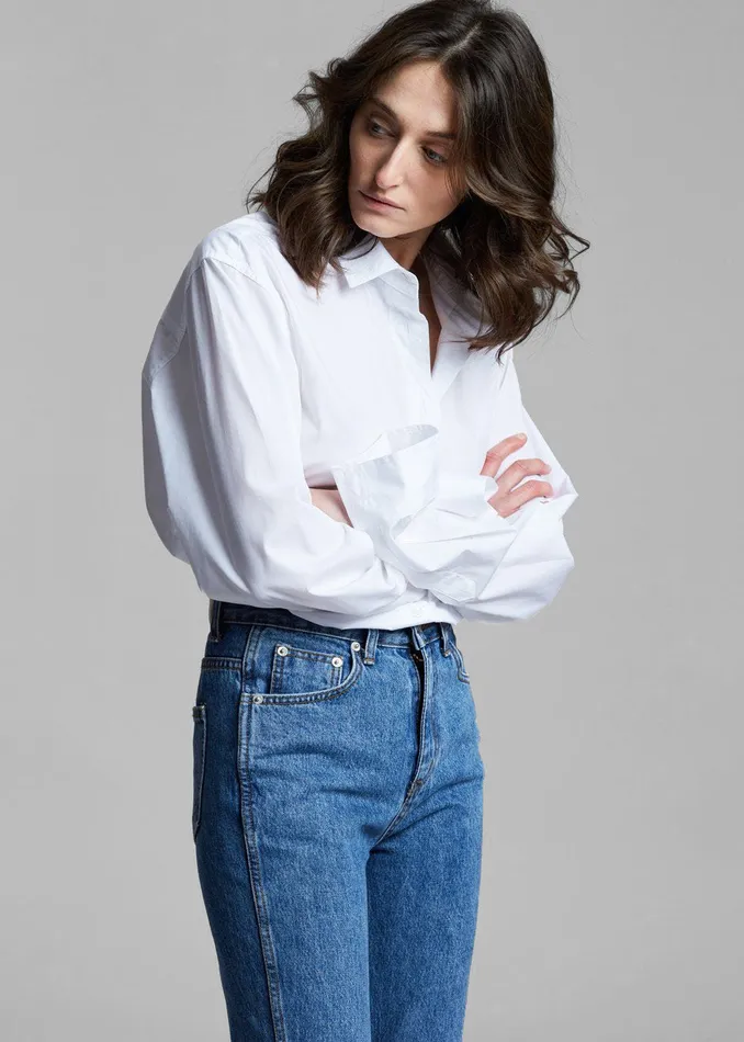 The Frankie Shop Tops Dusky Classic Oversized Shirt 8211 White 8211 Women