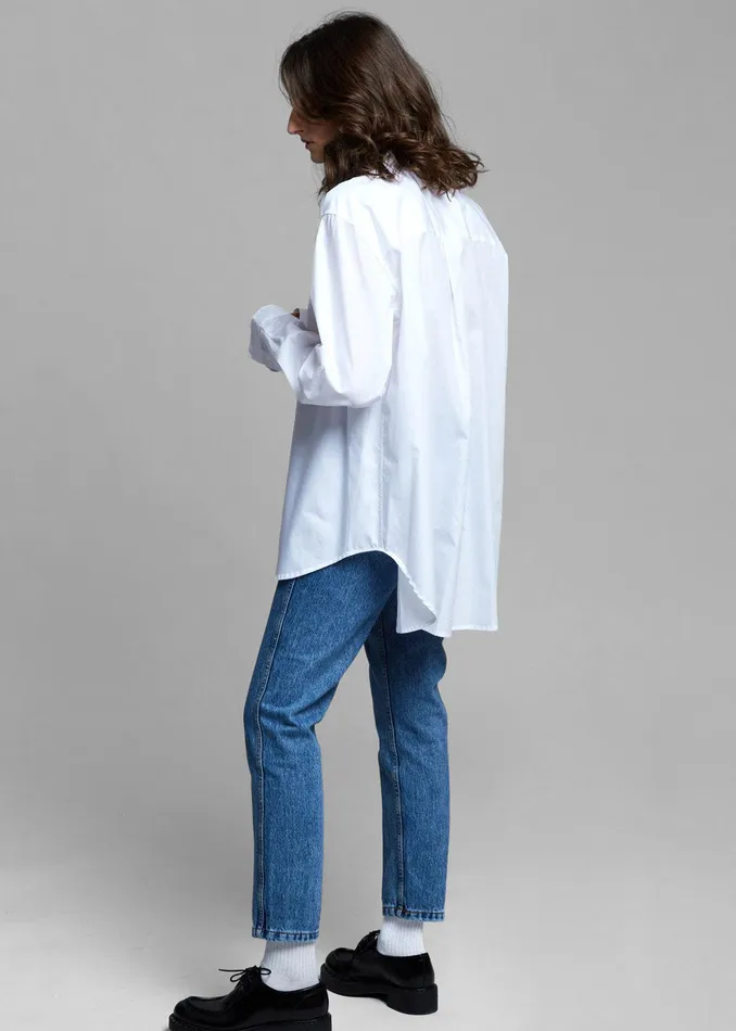 The Frankie Shop Tops Dusky Classic Oversized Shirt 8211 White 8211 Women