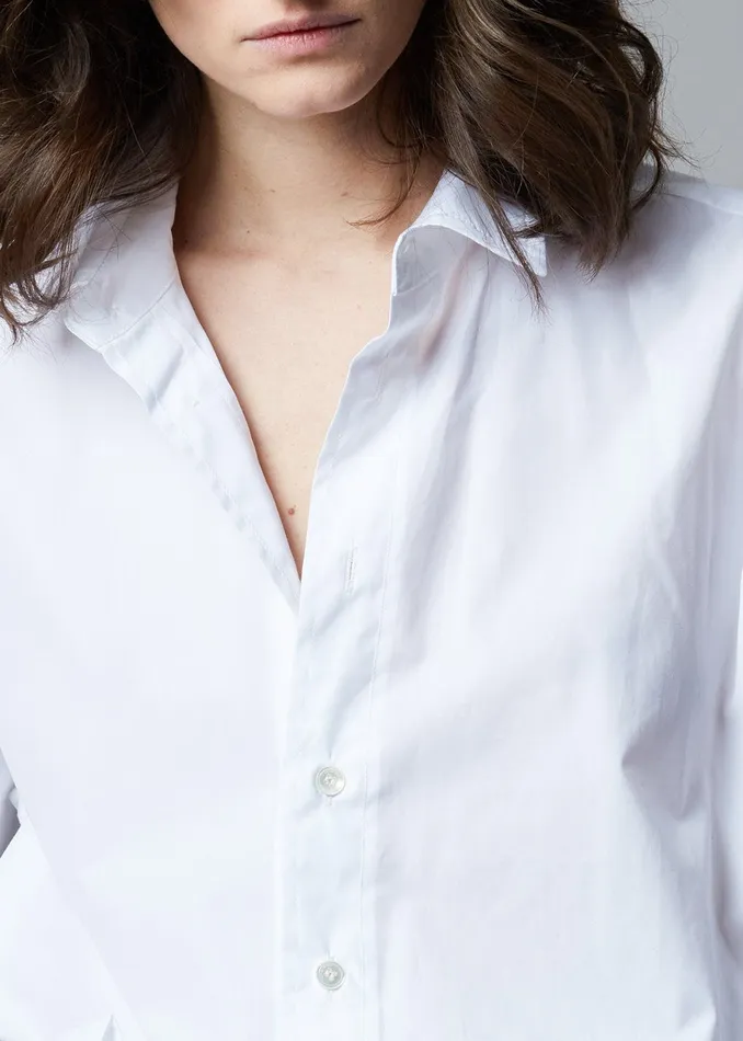 The Frankie Shop Tops Dusky Classic Oversized Shirt 8211 White 8211 Women