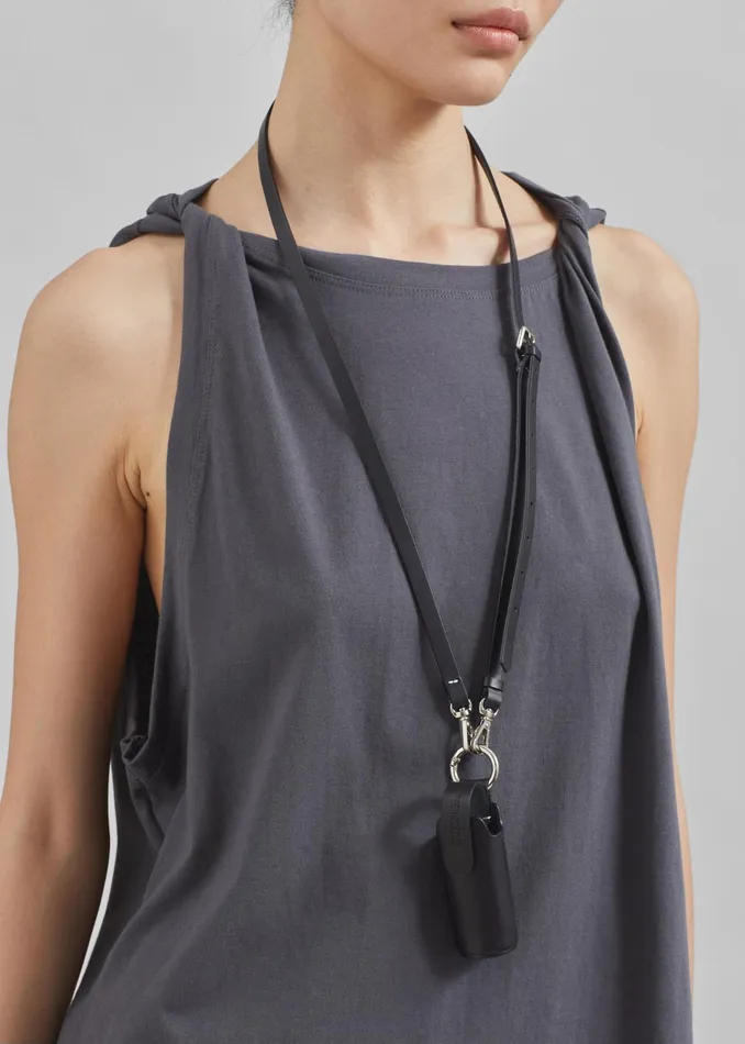 The Frankie Shop Tops Erika Twisted Sleeve Tank 8211 Charcoal 8211 Women