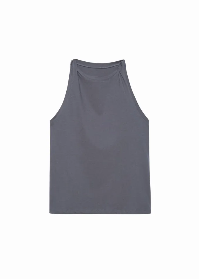 The Frankie Shop Tops Erika Twisted Sleeve Tank 8211 Charcoal 8211 Women