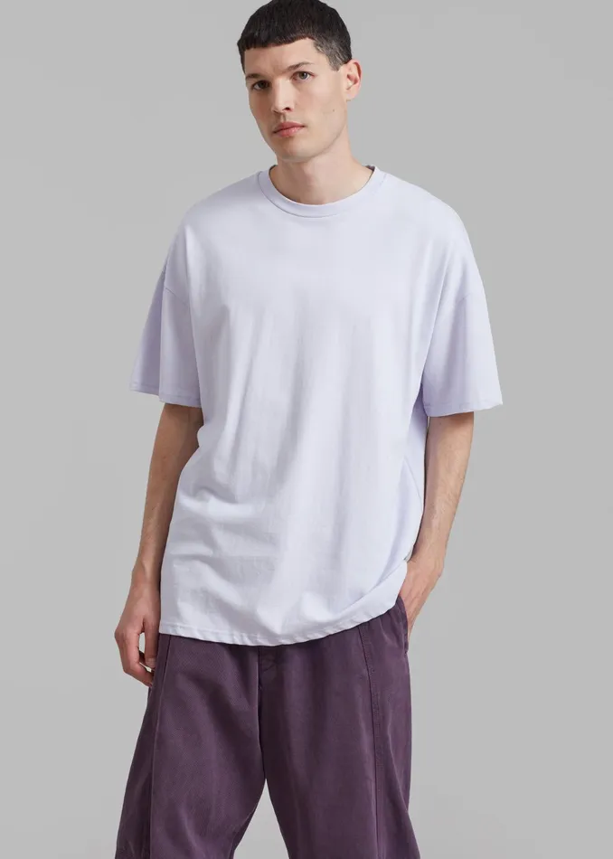 The Frankie Shop Tops Faro Boxy Tee 8211 Lilac 8211 Men