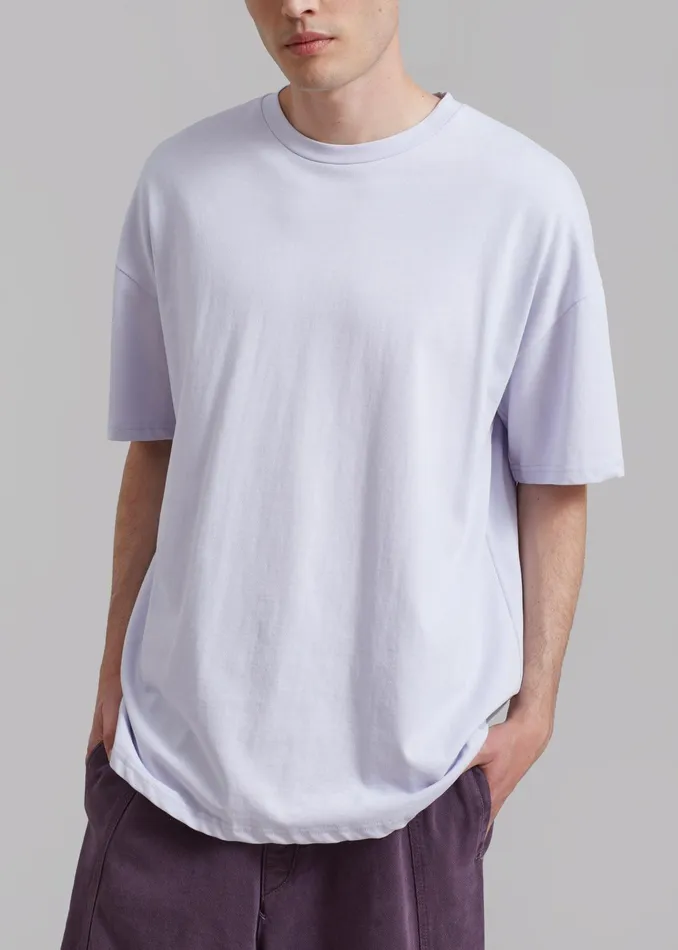 The Frankie Shop Tops Faro Boxy Tee 8211 Lilac 8211 Men