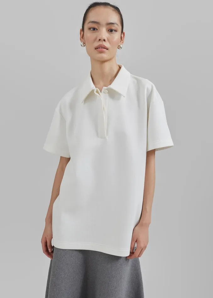 The Frankie Shop Tops Harper Polo Shirt 8211 White 8211 Women