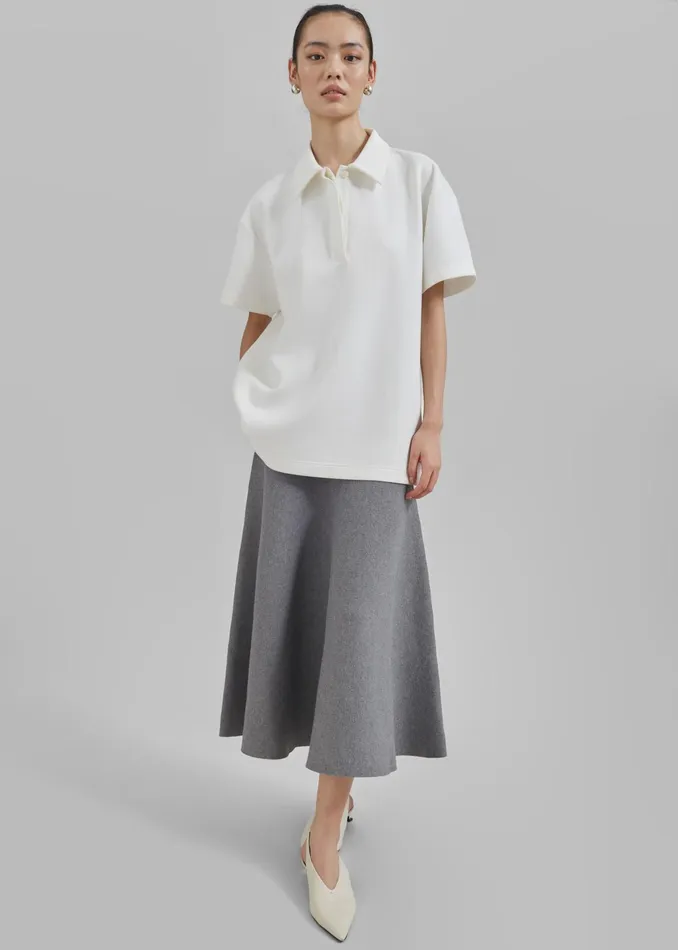 The Frankie Shop Tops Harper Polo Shirt 8211 White 8211 Women