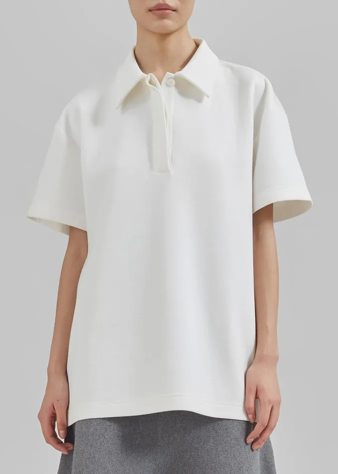 The Frankie Shop Tops Harper Polo Shirt 8211 White 8211 Women