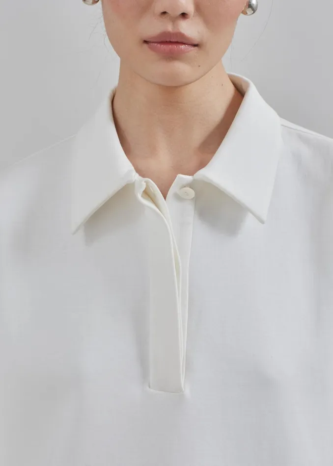 The Frankie Shop Tops Harper Polo Shirt 8211 White 8211 Women