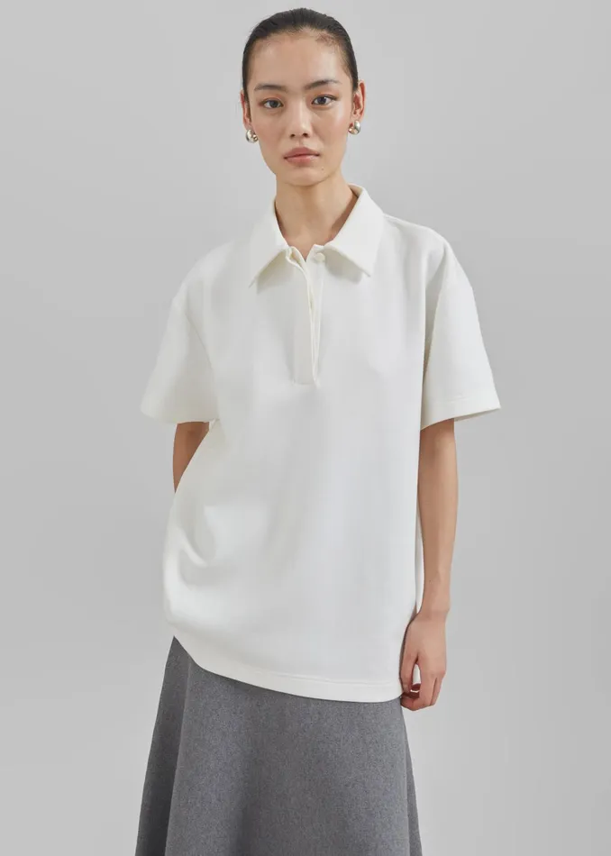 The Frankie Shop Tops Harper Polo Shirt 8211 White 8211 Women