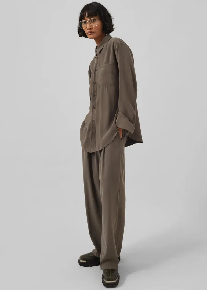 The Frankie Shop Tops Meilen Shirt 8211 Olive 8211 Women