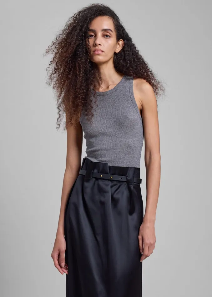 The Frankie Shop Tops Samse Samse Sasonnet Tank Top 8211 Mid Grey Melange 8211 Women The Frankie Shop Tops Samse Samse Sasonnet Tank Top 8211 Mid Grey Melange 8211 Women