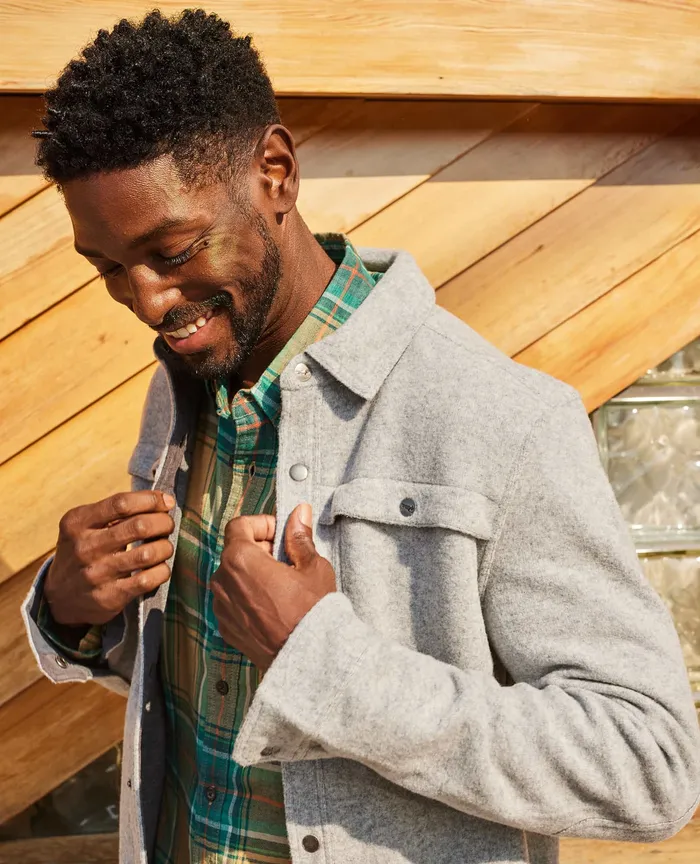 ToadandCo Jackets and Layers Men8217s Kennicott Shirt Jacket Heather Grey