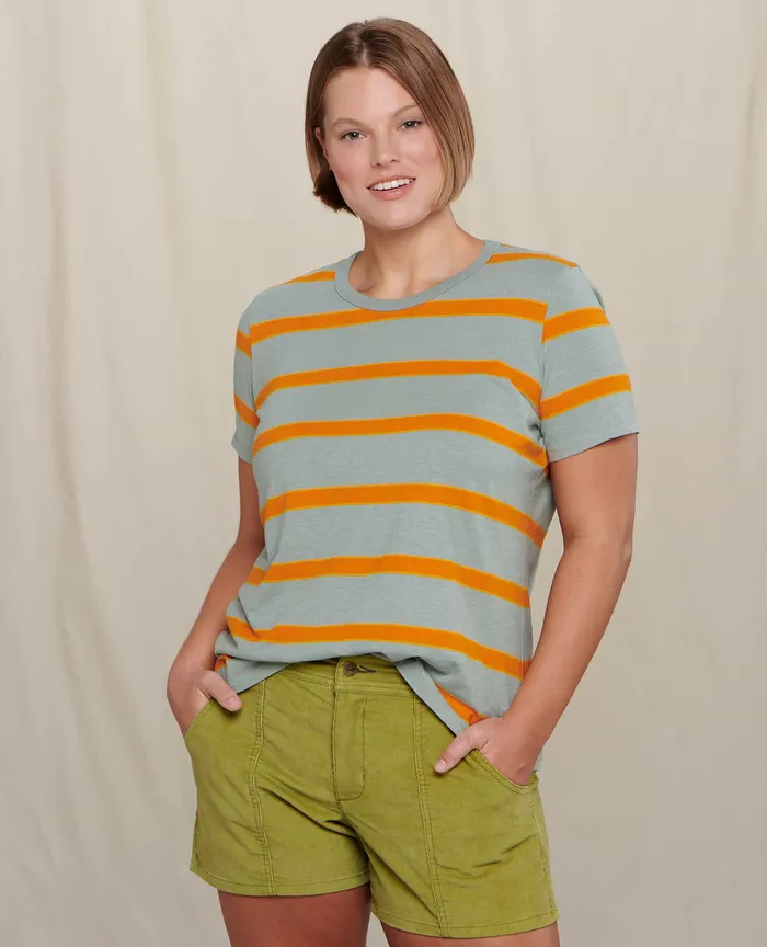 ToadandCo Tops and TShirts Women8217s Women8217s Grom Ringer Crew Pale Slate Wide Stripe ToadandCo Tops and TShirts Women8217s Women8217s Grom Ringer Crew Pale Slate Wide Stripe