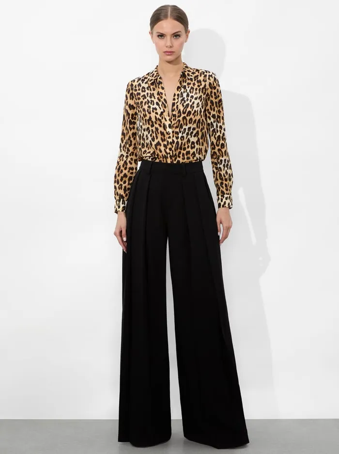 Tops Women Alice Olivia Eloise Button Down Spotted Leopard Multi