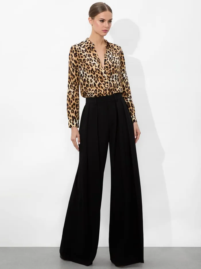 Tops Women Alice Olivia Eloise Button Down Spotted Leopard Multi