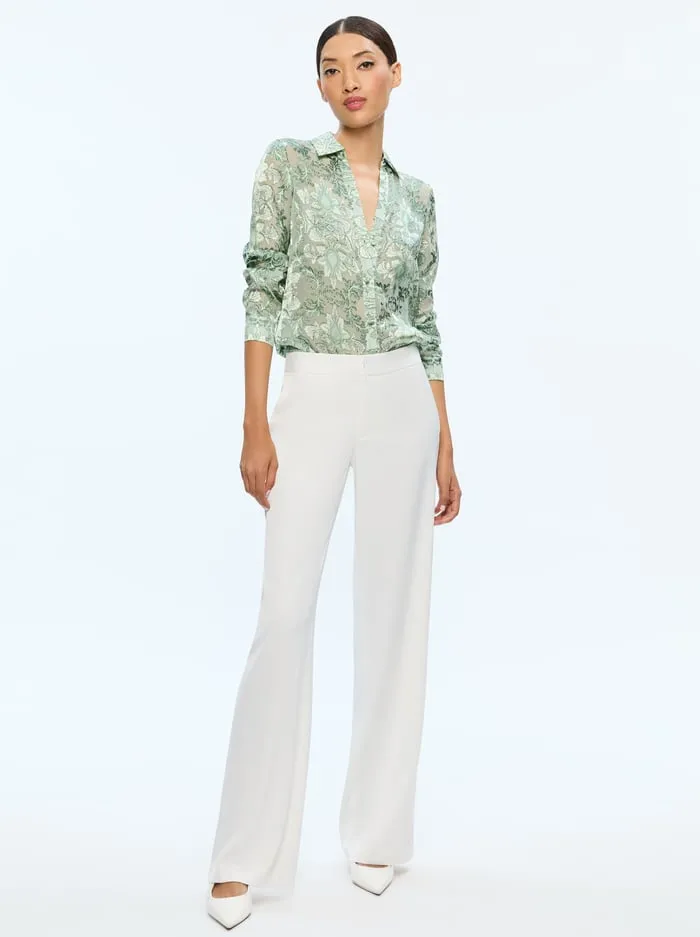 Tops Women Alice Olivia Eloise Button Down Vanity Pistachio